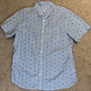 Banana Republic Blue and White Striped Shirt